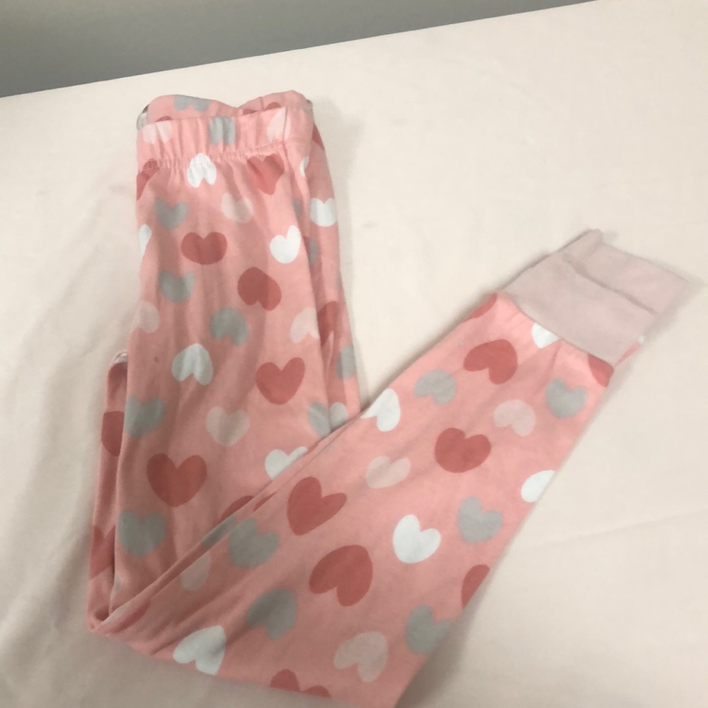 PL sleep girls pink/heart leggings NWOT size 6X
